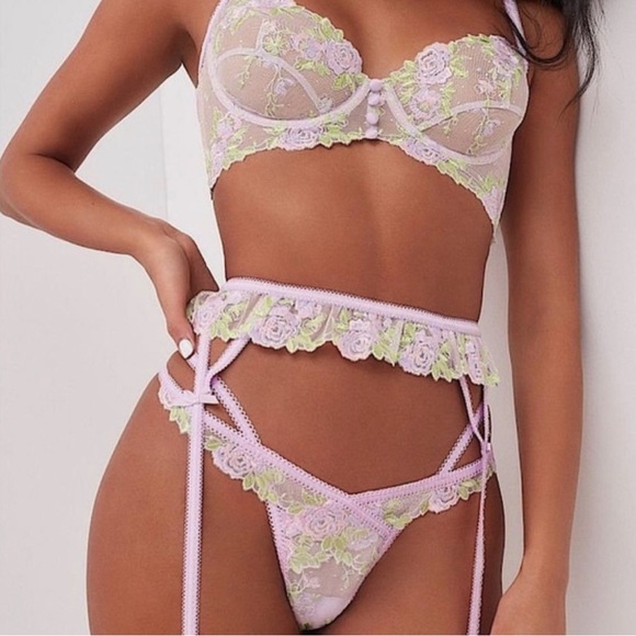 For Love And Lemons Other - For Love and Lemons Lavender Purple Berry Floral Garter Belt NWOT XXS